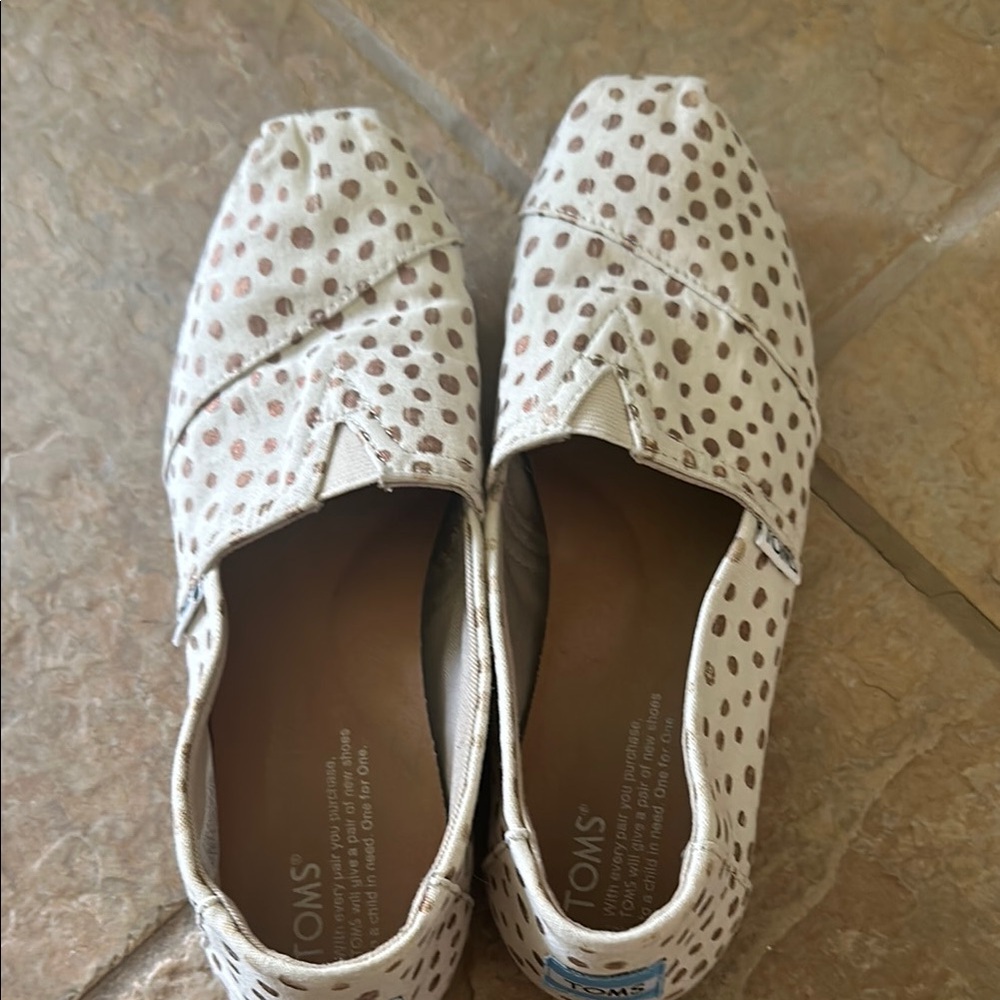 TOMS Polka Dot Canvas Slip-Ons